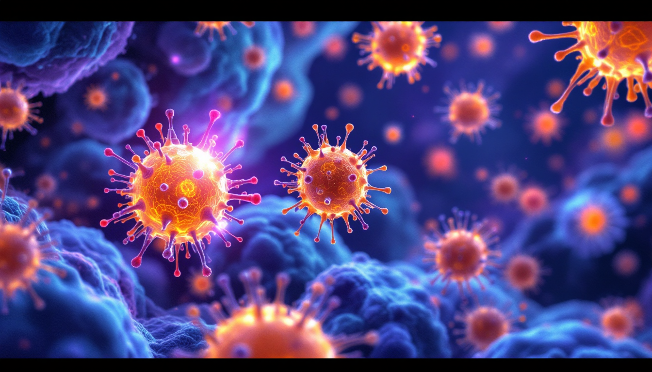 비타민 C가 백혈구를 보호하며 면역력을 강화하는 모습을 상징적으로 표현한 그림