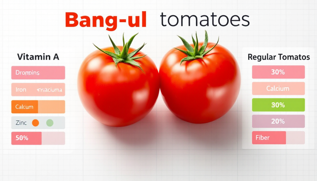 방-울토마토와 일반 토마토의 영양 성분 비교 그래픽