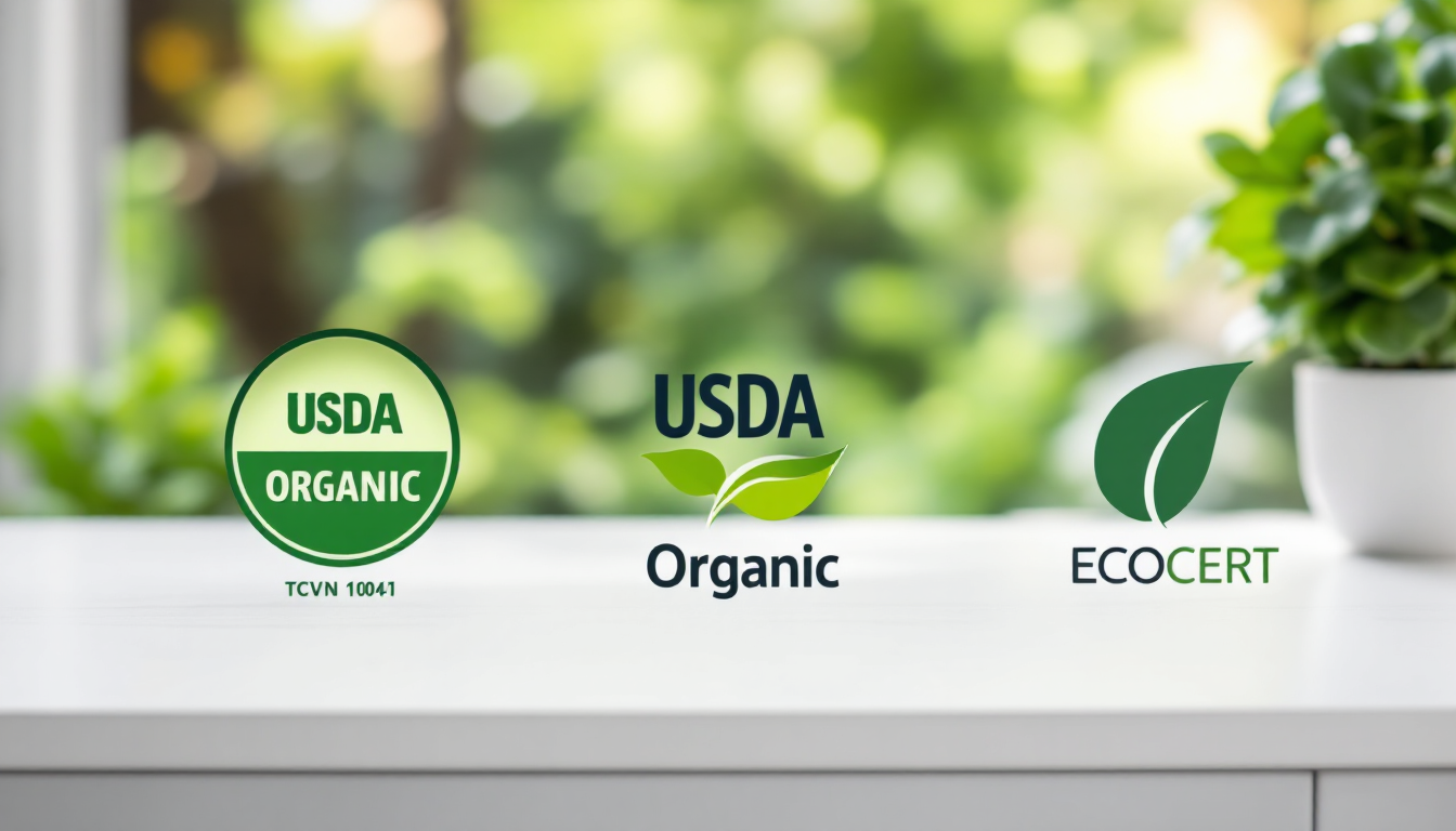 2025년 베트남 및 국제 공신력 있는 유기농 인증 마크 모음 이미지
