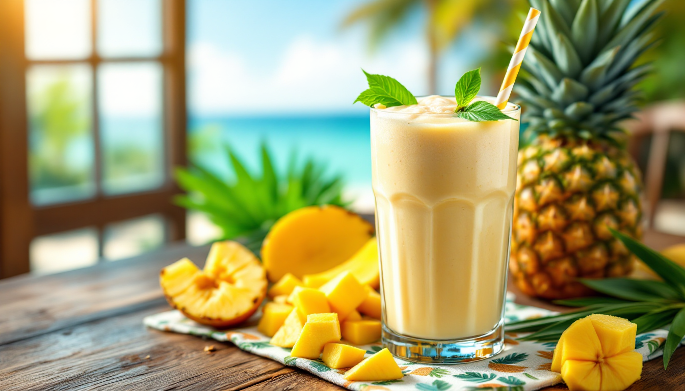 마카푸노 코코넛을 활용한 크리미한 스무디 음료 사진