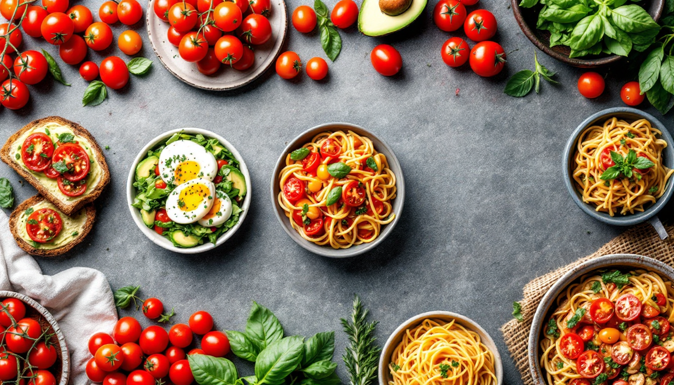 방울토마토를 활용한 1주일 식단 계획표 이미지